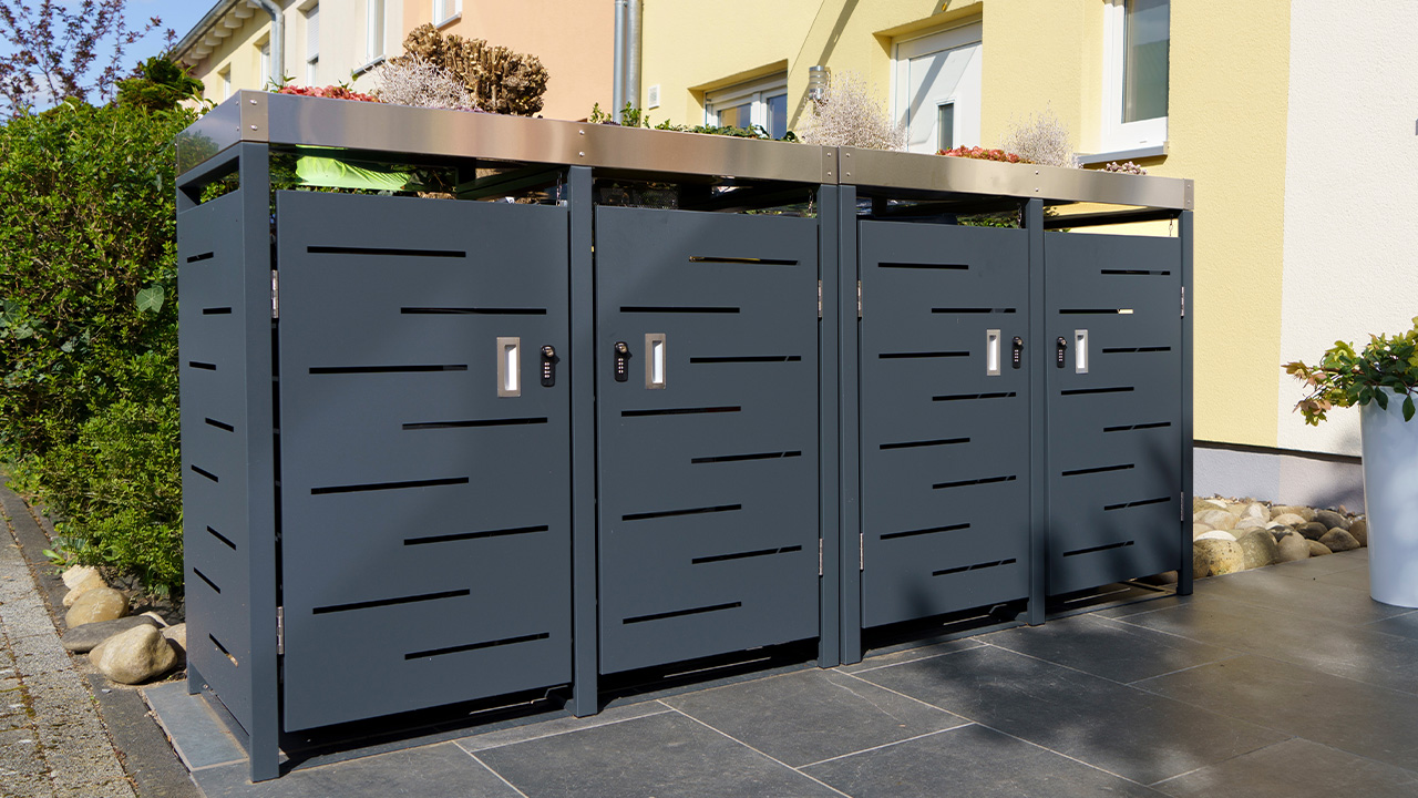 cache conteneurs metal